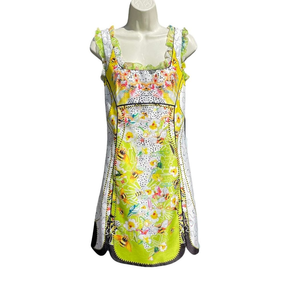 Piccione Piccione Bee & Flower Print Dress Mini
